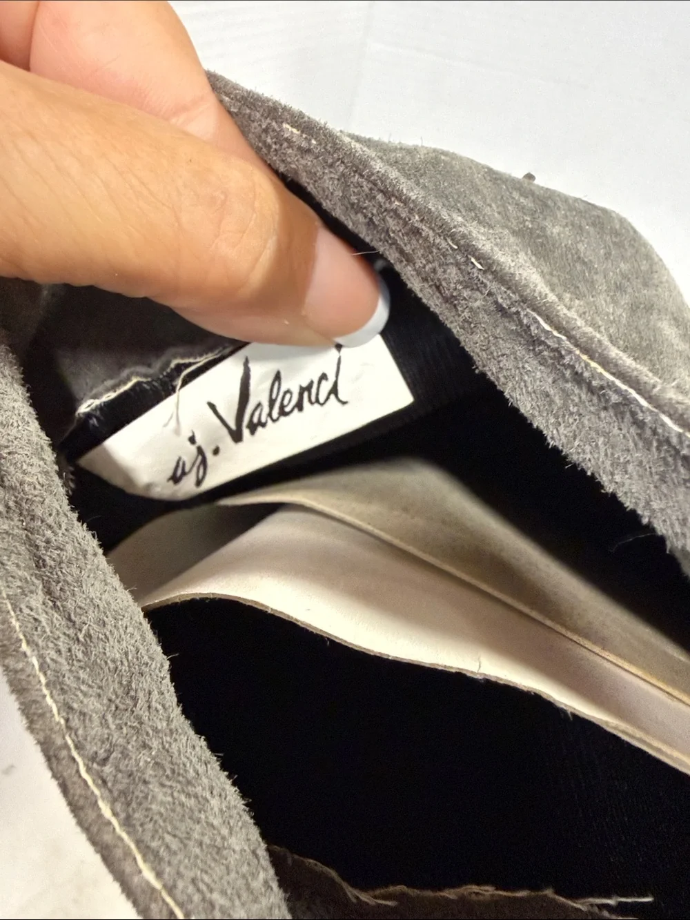Aj Valenci Gray Suede Over-the-Knee Boots with Grommet Accents Never Worn